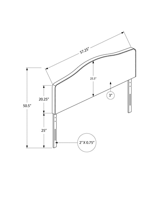 Full Size Grey Linen-look Headboard