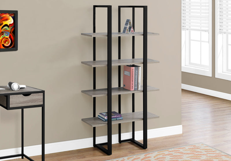 Dark Taupe Black Metal Bookcase