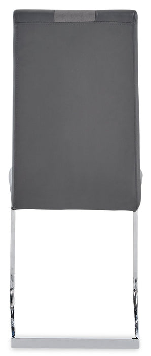 Jaye Dining Chair with Vegan-Leather Fabric, Metal - Grey