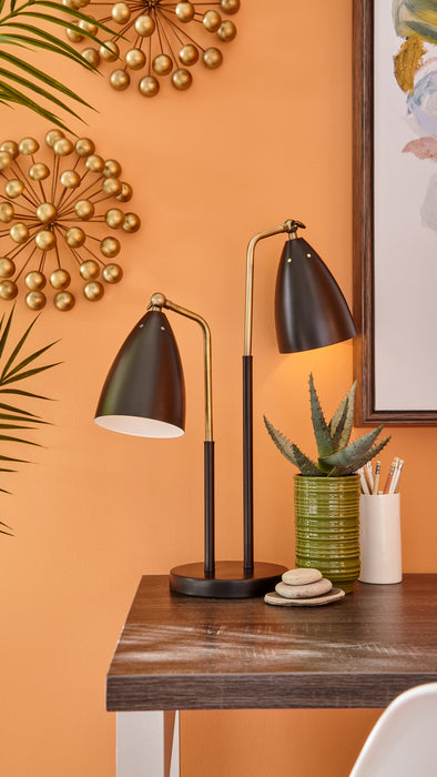 Jetty 22\" Black and Gold 2-Light Table Lamp