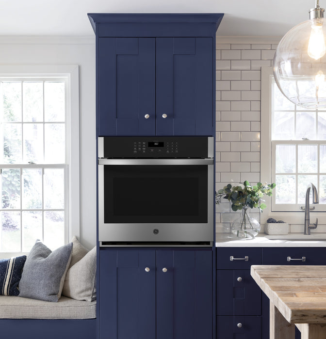 GE 30\" 5 Cu. Ft. Electric Wall Oven with Self Clean TrueTemp System - ADA Compliant - Stainless - JTS3000SNSS