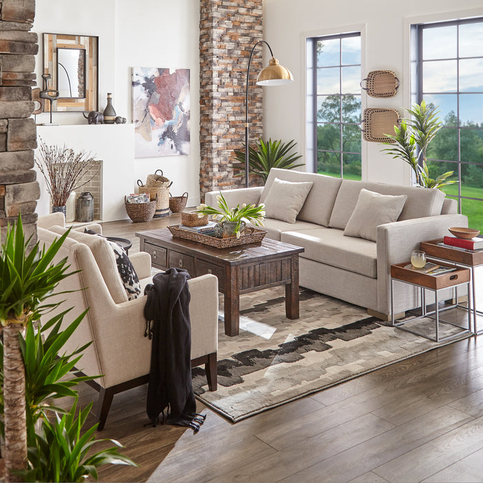 Konagrove 48\" Rustic Coffee Table with Storage and Casters - Dark Brown  Wood