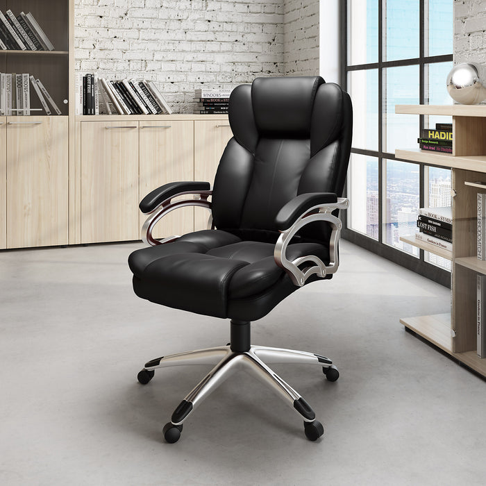 Lodwig 26\" Deluxe Office Chair - Black Faux Leather