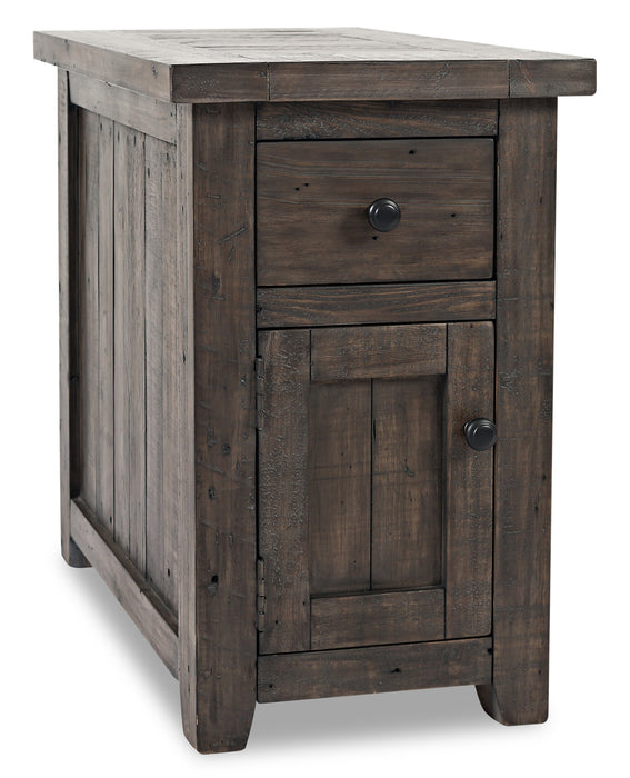 Madison 16\" Rustic Chairside Table with Storage - Grey Brown Wood