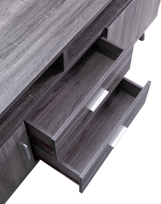 Malibu 72\" 2-Piece Entertainment Centre with Storage and Cable Management for TVs up to 80\"- Distressed Grey