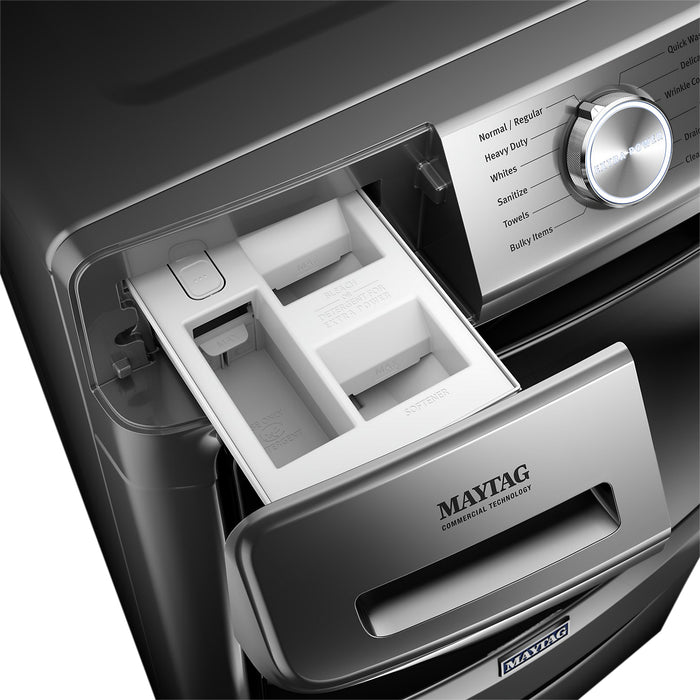 Maytag Front-Load 5.5 Cu. Ft. Washer with Extra Power and 7.3 Cu. Ft. Gas Steam Dryer – Slate