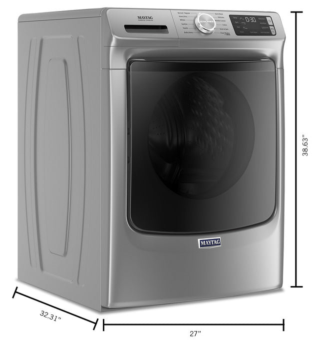 Maytag Front-Load 5.5 Cu. Ft. Washer with Extra Power and 7.3 Cu. Ft. Gas Steam Dryer – Slate