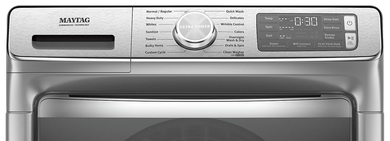 Maytag 5.8 Cu. Ft. Smart Front-Load High-Efficiency Steam Washer - Metallic Slate - Stackable - MHW8630HC