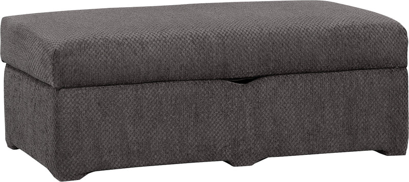 Made in Canada Morty 48\" Chenille Fabric Storage Ottoman - Grey