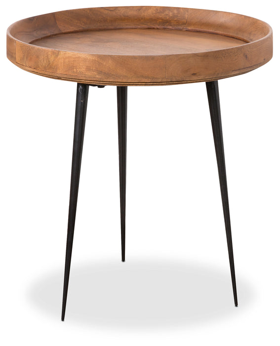 Nashik 20\" Round Accent Table - Brown