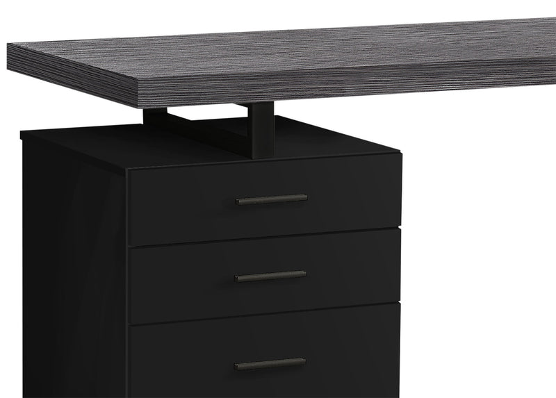 Orion 47.25\" Computer Office Desk with 3-Drawers - Black & Grey