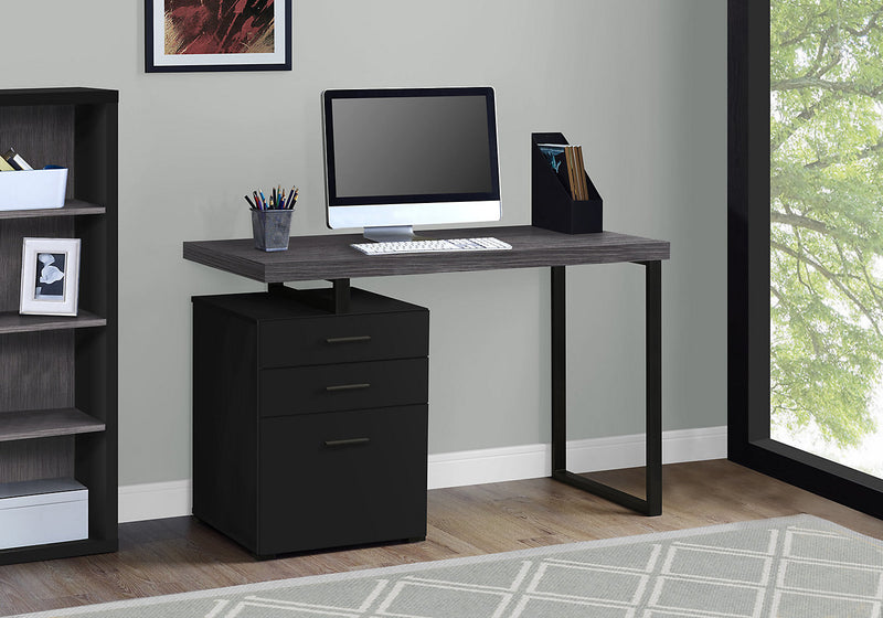 Orion 47.25\" Computer Office Desk with 3-Drawers - Black & Grey