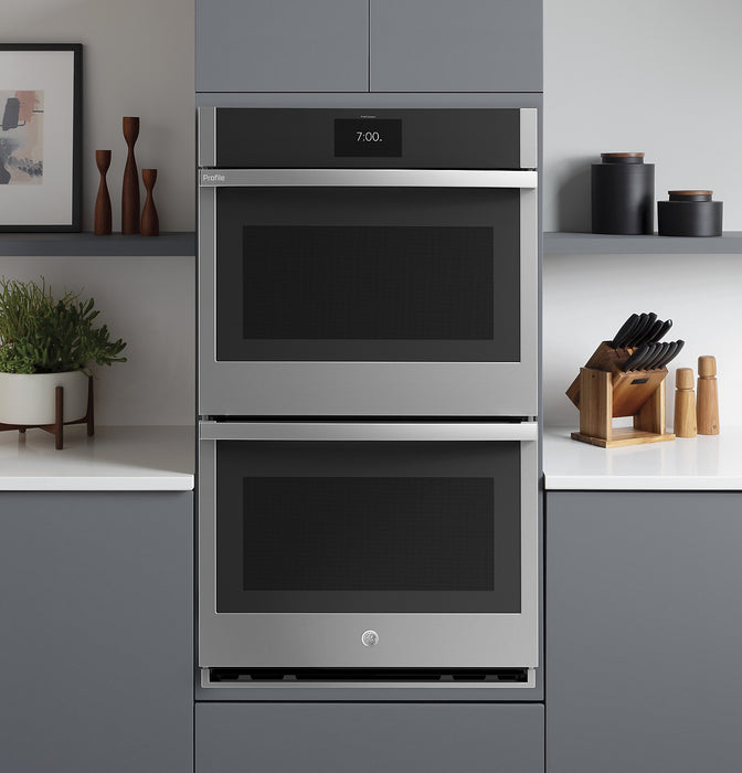 Profile 30\" 10 Cu. Ft. Electric Double Wall Oven with True European Convection - Stainless - PTD7000SNSS