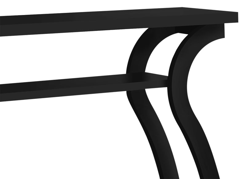 Quinn 47.25\" Sofa Table with Shelf - Black