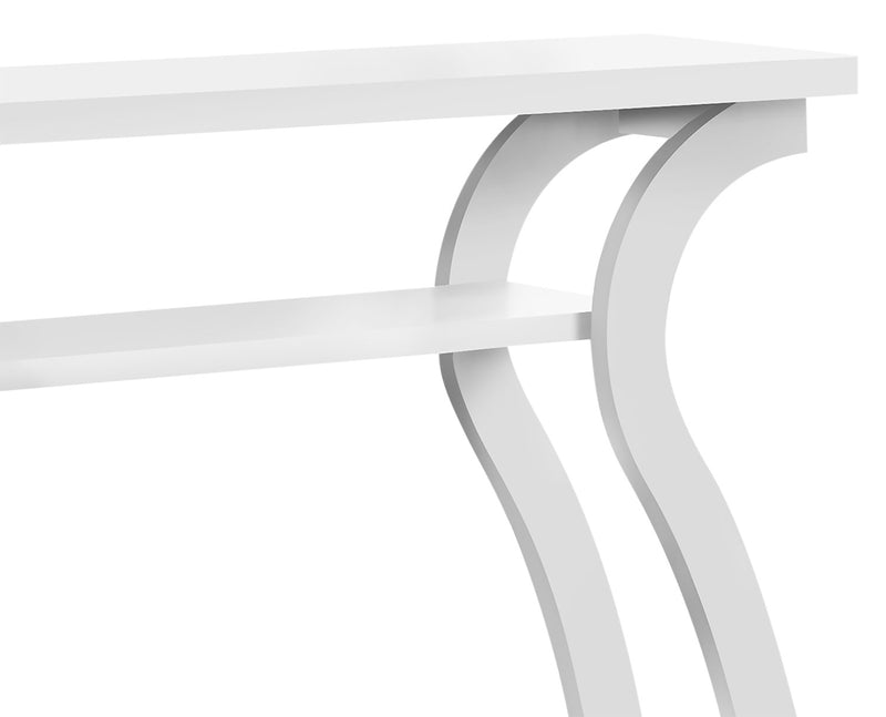 Quinn 47.25\" Sofa Table with Shelf - White & Gold