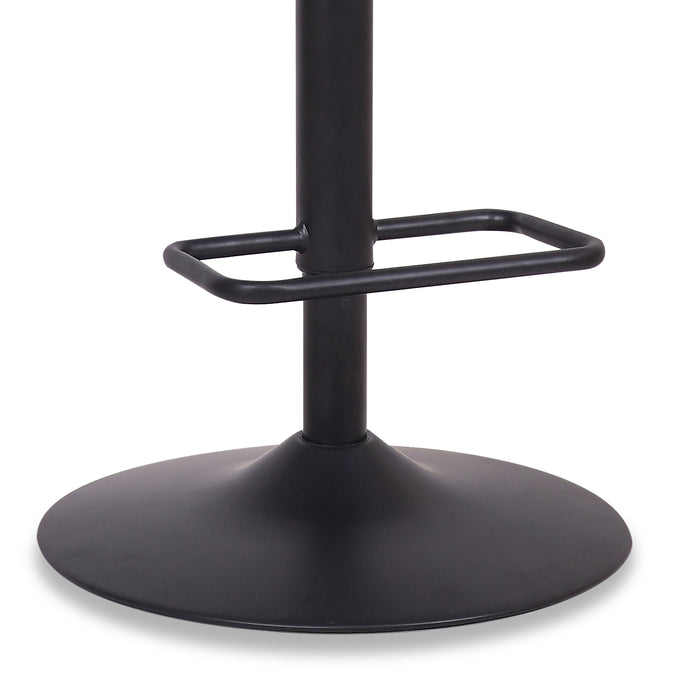 Seth Barstool with Swivel & Adjustable Seat, Vegan Leather Fabric, Metal - Brown