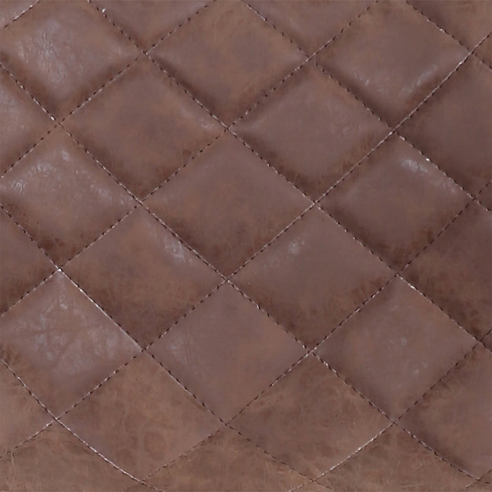 Seth Barstool with Swivel & Adjustable Seat, Vegan Leather Fabric, Metal - Brown