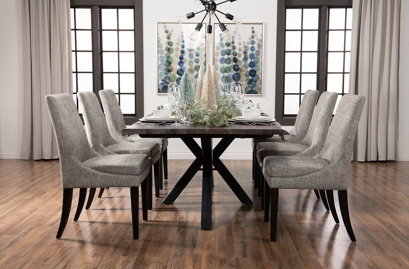 Shilo Dining Chair with Linen-Look Fabric, Wood - Grey