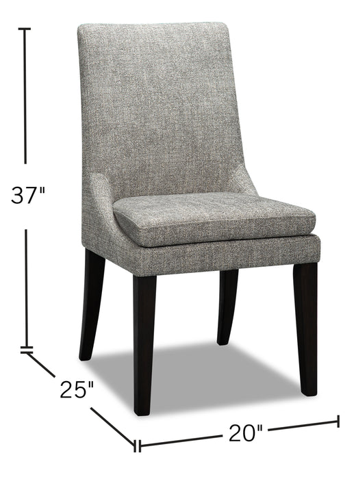 Shilo Dining Chair with Linen-Look Fabric, Wood - Grey