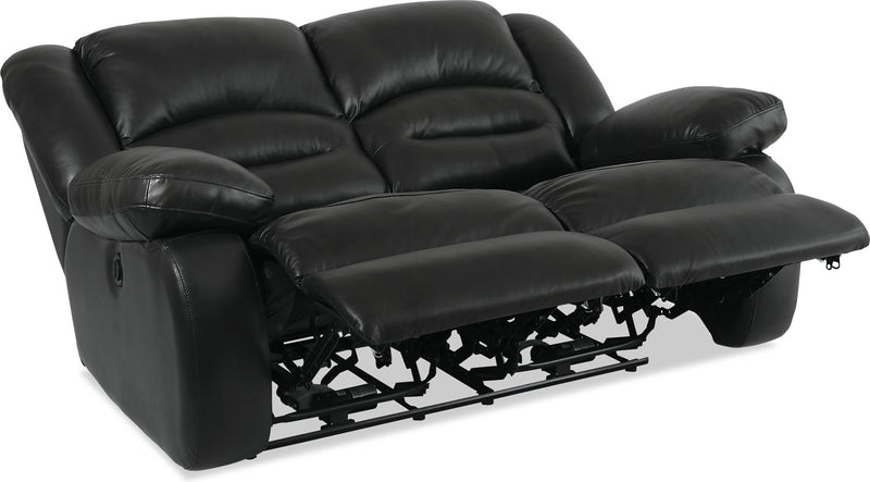 Toreno 64\" Genuine Leather Power Reclining Loveseat - Black