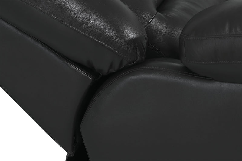 Toreno 64\" Genuine Leather Power Reclining Loveseat - Black