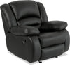 Toreno 42\" Genuine Leather Rocker Reclining Chair - Black