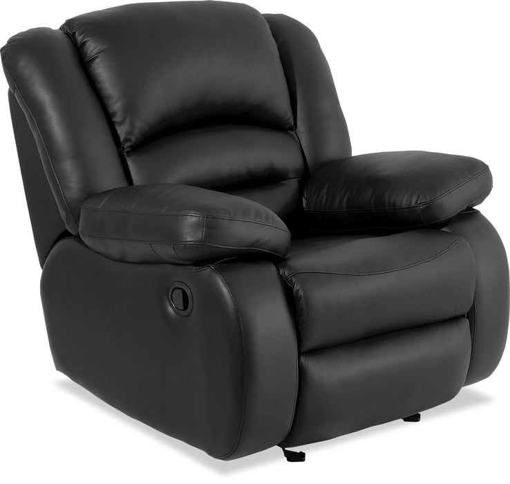 Toreno 42\" Genuine Leather Rocker Reclining Chair - Black