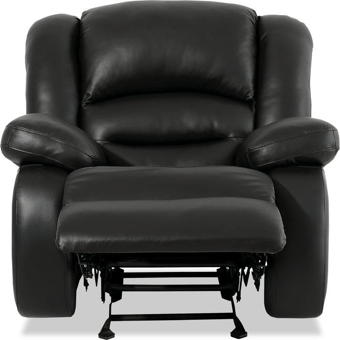 Toreno 42\" Genuine Leather Rocker Reclining Chair - Black