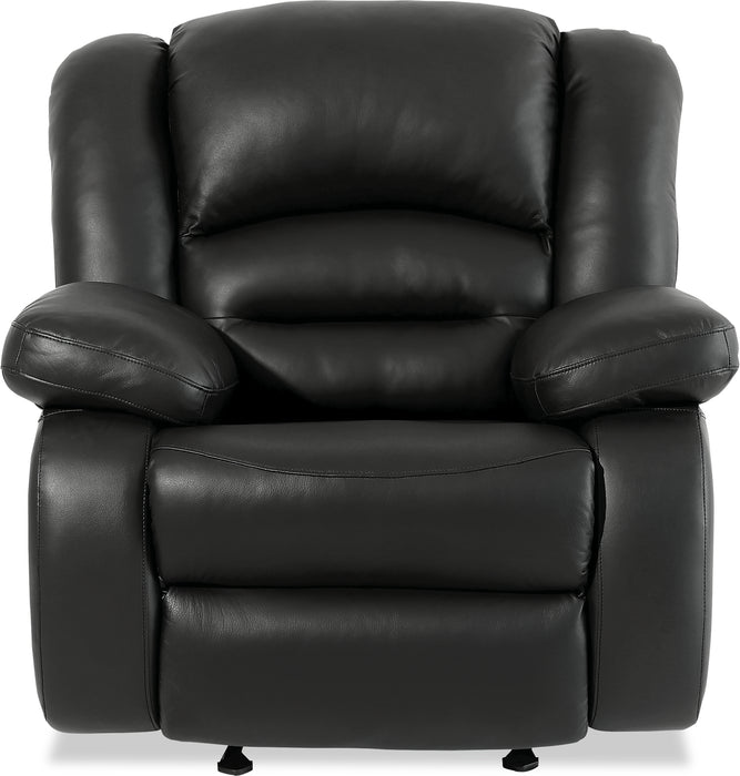 Toreno 42\" Genuine Leather Rocker Reclining Chair - Black