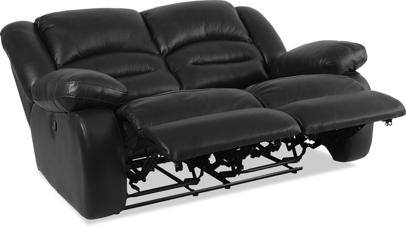 Toreno 64\" Genuine Leather Reclining Loveseat - Black
