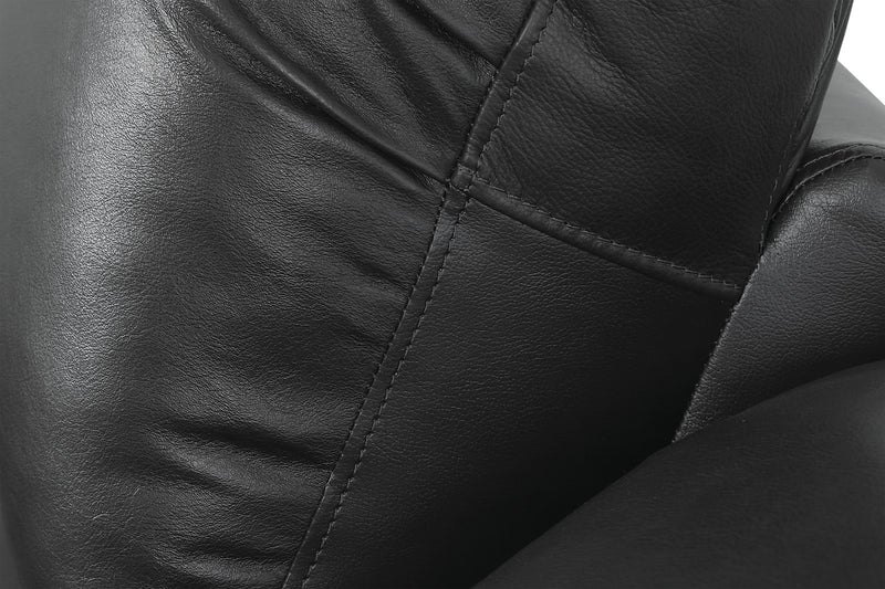 Toreno 64\" Genuine Leather Reclining Loveseat - Black