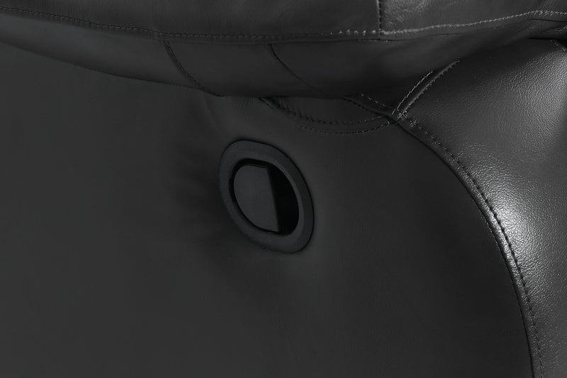 Toreno 86\" Genuine Leather Reclining Sofa - Black