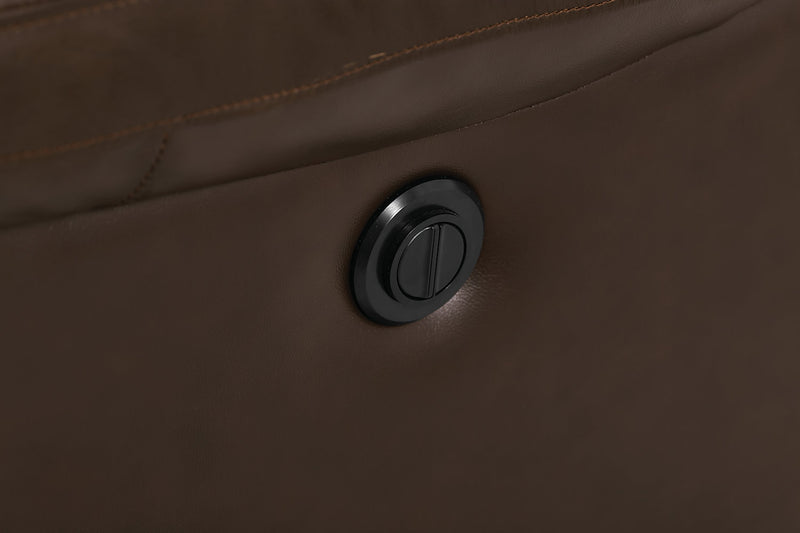 Toreno 86\" Genuine Leather Power Reclining Sofa - Brown