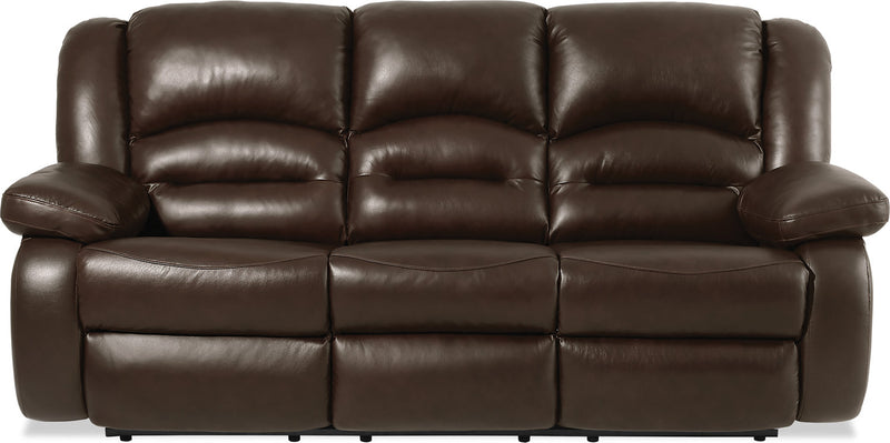 Toreno 86\" Genuine Leather Power Reclining Sofa - Brown
