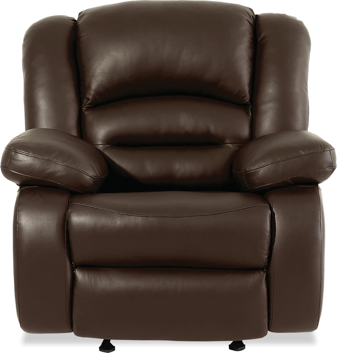 Toreno 42\" Genuine Leather Rocker Reclining Chair - Brown
