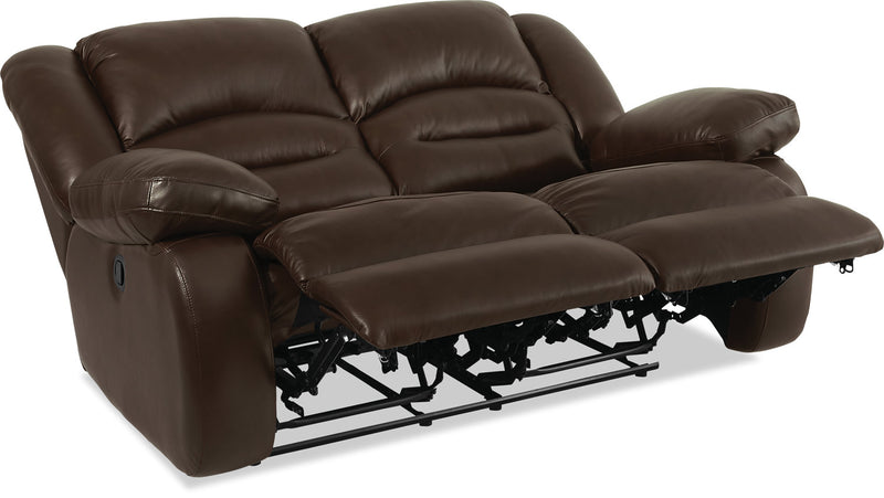 Toreno 64\" Genuine Leather Reclining Loveseat - Brown