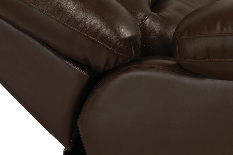 Toreno 64\" Genuine Leather Reclining Loveseat - Brown
