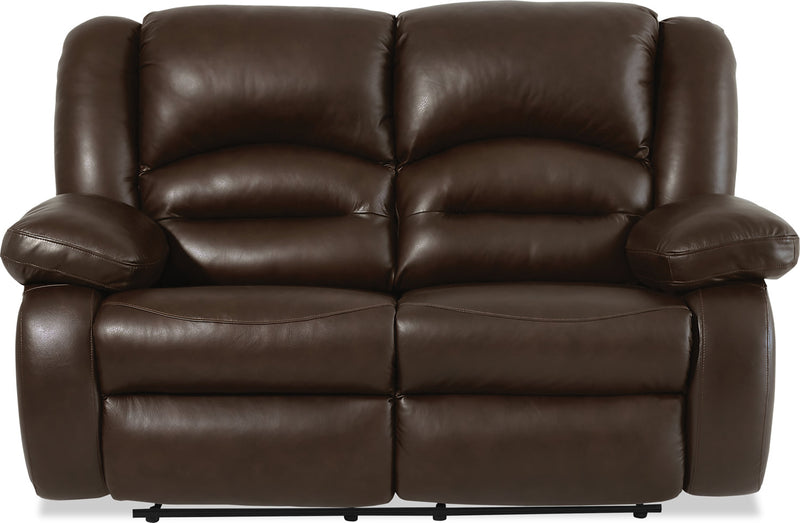 Toreno 64\" Genuine Leather Reclining Loveseat - Brown