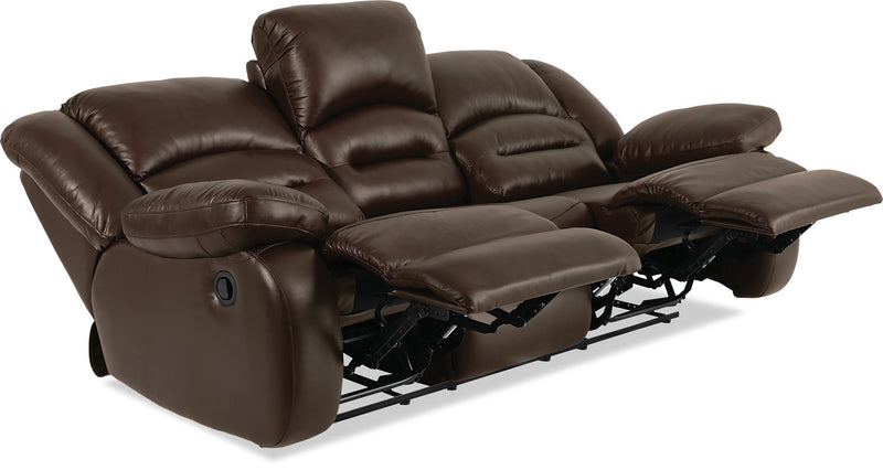 Toreno 86\" Genuine Leather Reclining Sofa - Brown