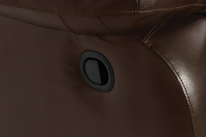 Toreno 86\" Genuine Leather Reclining Sofa - Brown