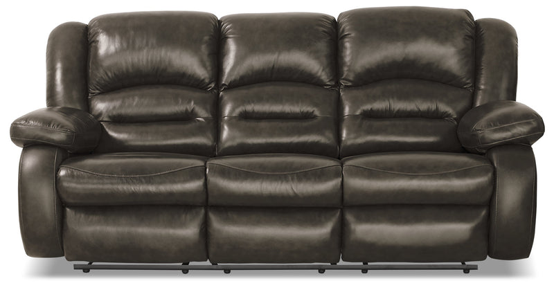 Toreno 86\" Genuine Leather Power Reclining Sofa - Grey
