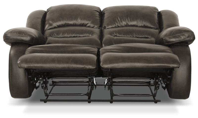 Toreno 64\" Genuine Leather Reclining Loveseat - Grey
