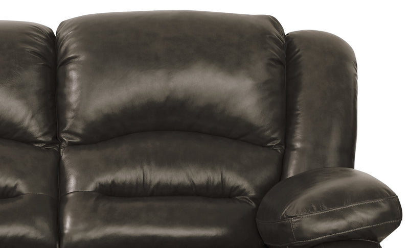 Toreno 86\" Genuine Leather Reclining Sofa - Grey