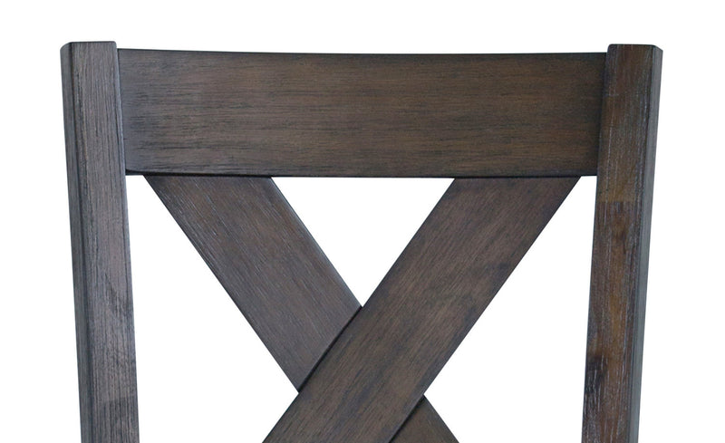 Tribeca 5pc Counter-Height Set with Table & 4 Chairs, Pedestal Base, 40\"W Square - Grey/Brown