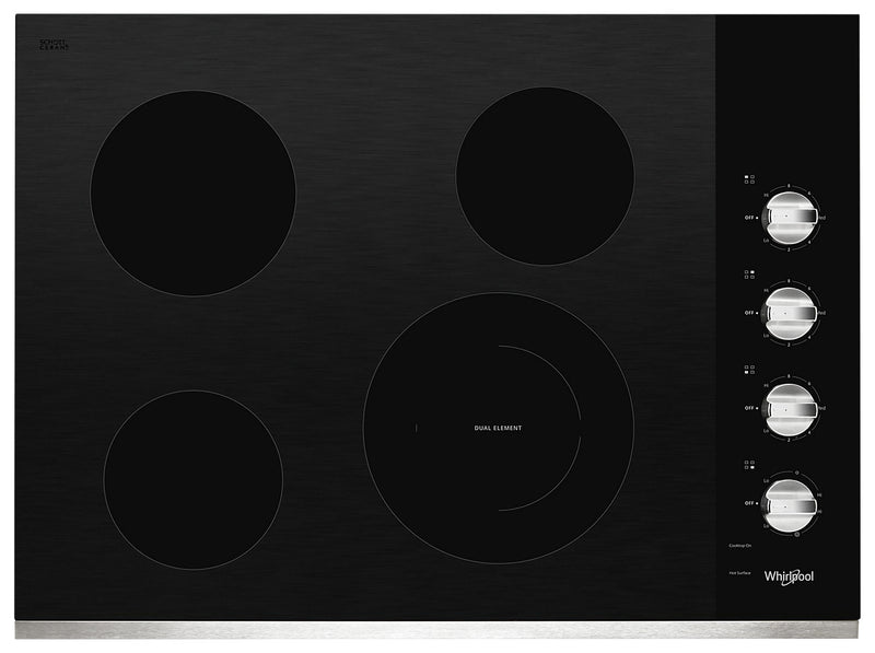Whirlpool 30\" 4-Element Electric Cooktop - Stainless Steel - WCE55US0HS