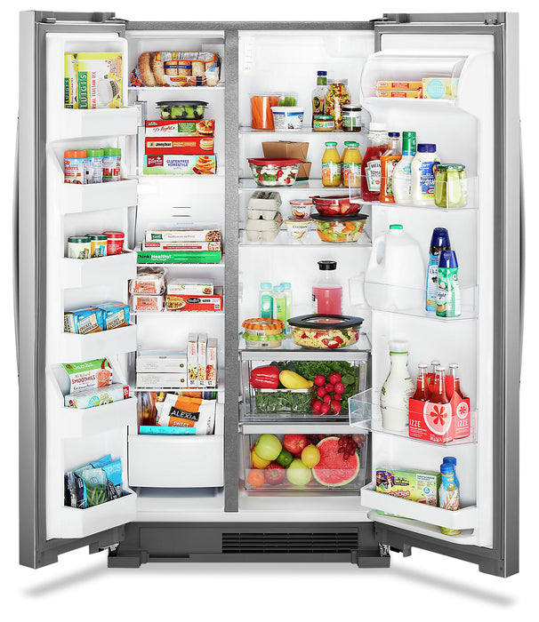 Whirlpool 36\" 25 Cu. Ft. Side-by-Side Refrigerator - Monochromatic Stainless Steel - WRS315SNHM