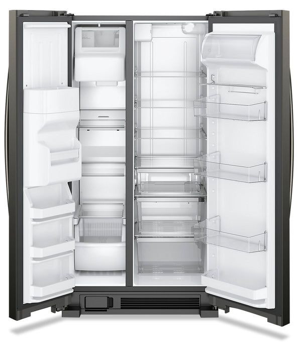 Whirlpool 36\" 25 Cu. Ft. Side-by-Side Refrigerator - Black Stainless - WRS325SDHV