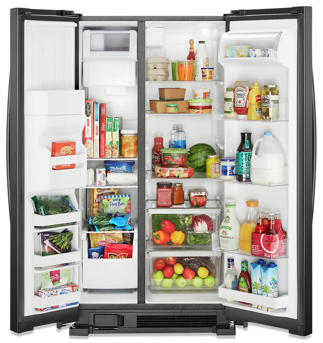Whirlpool 36\" 25 Cu. Ft. Side-by-Side Refrigerator - Black - WRS335SDHB