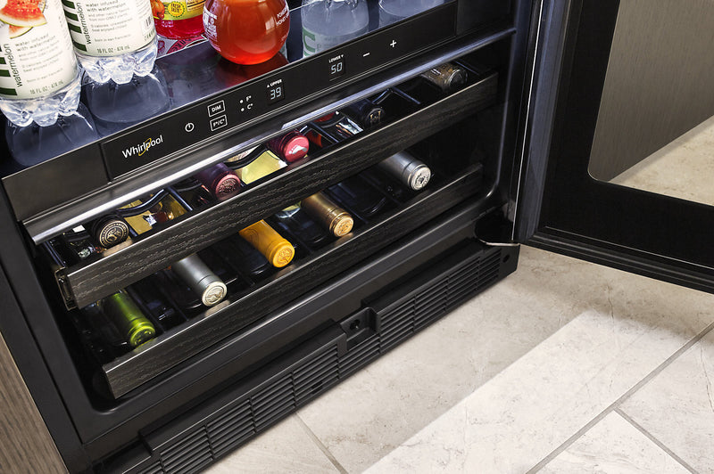 Whirlpool 24\" 5.2 Cu. Ft. Undercounter Wine Refrigerator - Black Stainless - WUB50X24HV