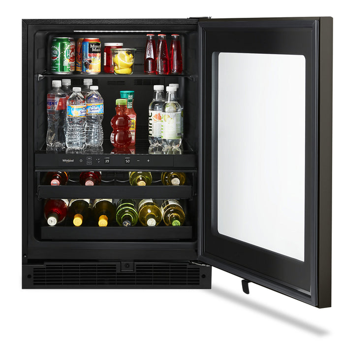 Whirlpool 24\" 5.2 Cu. Ft. Undercounter Wine Refrigerator - Black Stainless - WUB50X24HV